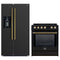 Forno 2-Piece Appliance Package - 30-Inch Slide-In Induction Range and 36-Inch Side by Side Refrigerator with Water Dispenser in Black with Antique Brass Handle (FBDL-014-14CAUS)
