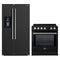 Forno 2-Piece Appliance Package - 30-Inch Slide-In Induction Range and 36-Inch Side by Side Refrigerator with Water Dispenser in Black with Stainless Steel Handle (FBDL-014-14CAUS)