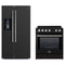 Forno 2-Piece Appliance Package - 30-Inch Slide-In Induction Range and 36-Inch Side by Side Refrigerator with Water Dispenser in Black with Stainless Steel Trim (FBDL-014-14CAUS)