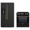 Forno 2-Piece Appliance Package - 30-Inch Slide-In Induction Range and 36-Inch Side by Side Refrigerator with Water Dispenser in Black with Antique Brass Trim (FBDL-014-14CAUS)