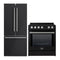 Forno 2-Piece Appliance Package - 30-Inch Slide-In Induction Range and 30-Inch French Door Refrigerator in Black with Stainless Steel Handle (FBDL-014-15CAUS)