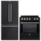 Forno 2-Piece Appliance Package - 30-Inch Slide-In Induction Range and 30-Inch French Door Refrigerator in Black with Stainless Steel Trim (FBDL-014-15CAUS)