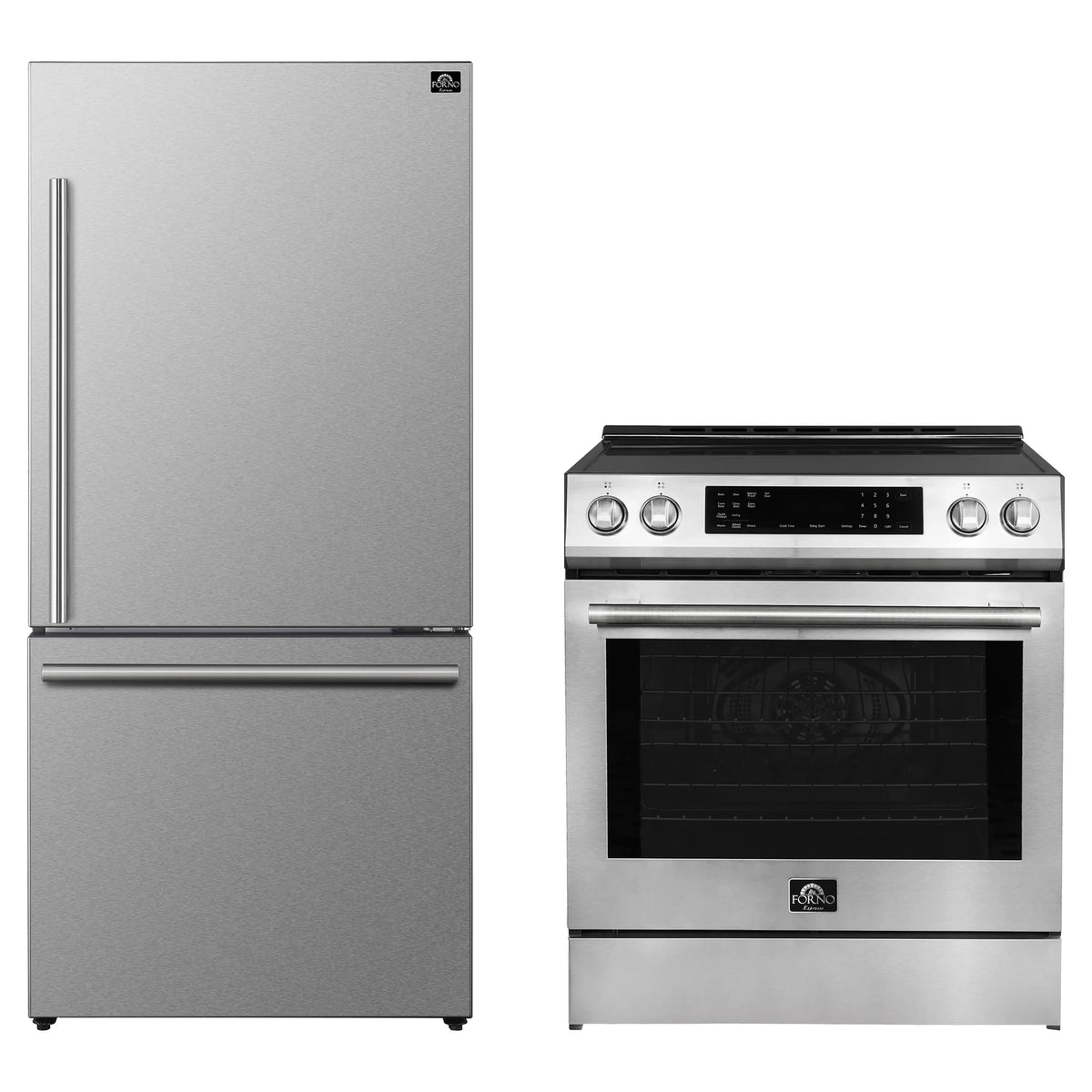 Forno 2-Piece Appliance Package - 30-Inch Induction Range and 31-Inch Refrigerator, Right Hinge in Stainless Steel (FBDL-015-01CAUS)