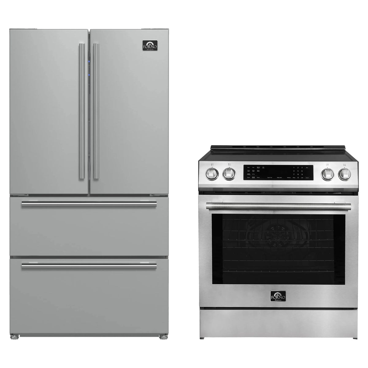 Forno 2-Piece Appliance Package - 30-Inch Induction Range and 36-Inch French Door Refrigerator in Stainless Steel (FBDL-015-03CAUS)