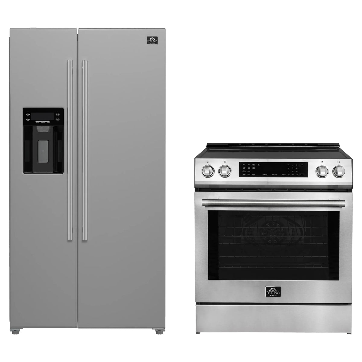 Forno 2-Piece Appliance Package - 30-Inch Induction Range and 36-Inch Side by Side Refrigerator with Water Dispenser in Stainless Steel (FBDL-015-04CAUS)