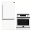 Forno 2-Piece Appliance Package - 30-Inch Induction Range and 31-Inch Refrigerator, Right Hinge in White with Stainless Steel Handle (FBDL-015-06CAUS)
