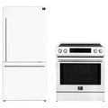 Forno 2-Piece Appliance Package - 30-Inch Induction Range and 31-Inch Refrigerator, Right Hinge in White with Stainless Steel Trim (FBDL-015-06CAUS)