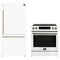Forno 2-Piece Appliance Package - 30-Inch Induction Range and 31-Inch Refrigerator, Right Hinge in White with Antique Brass Trim (FBDL-015-06CAUS)