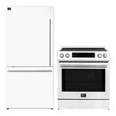 Forno 2-Piece Appliance Package - 30-Inch Induction Range and 31-Inch Refrigerator, Left Hinge in White with Stainless Steel Handle (FBDL-015-07CAUS)