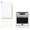 Forno 2-Piece Appliance Package - 30-Inch Induction Range and 31-Inch Refrigerator, Left Hinge in White with Antique Brass Trim (FBDL-015-07CAUS)