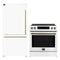 Forno 2-Piece Appliance Package - 30-Inch Induction Range and 31-Inch Refrigerator, Left Hinge in White with Antique Brass Handle (FBDL-015-07CAUS)