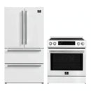 Forno 2-Piece Appliance Package - 30-Inch Induction Range and 36-Inch French Door Refrigerator in White with Stainless Steel Handle (FBDL-015-08CAUS)
