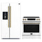 Forno 2-Piece Appliance Package - 30-Inch Induction Range and 36-Inch Side by Side Refrigerator with Water Dispenser in White with Antique Brass Handle (FBDL-015-09CAUS)