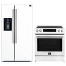 Forno 2-Piece Appliance Package - 30-Inch Induction Range and 36-Inch Side by Side Refrigerator with Water Dispenser in White with Stainless Steel Handle (FBDL-015-09CAUS)