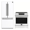 Forno 2-Piece Appliance Package - 30-Inch Induction Range and 30-Inch French Door Refrigerator in White with Stainless Steel Handle (FBDL-015-10CAUS)