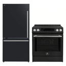 Forno 2-Piece Appliance Package - 30-Inch Induction Range and 31-Inch Bottom Freezer Door Refrigerator in Black with Stainless Steel Handle (FBDL-015-12CAUS)