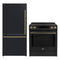 Forno 2-Piece Appliance Package - 30-Inch Induction Range and 31-Inch Bottom Freezer Door Refrigerator in Black with Antique Brass Handle (FBDL-015-12CAUS)