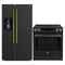 Forno 2-Piece Appliance Package - 30-Inch Induction Range and 36-Inch Side by Side Refrigerator with Water Dispenser in Black with Antique Brass Handle (FBDL-015-14CAUS)