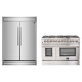 Forno 2-Piece Appliance Package - 48-Inch Dual Fuel Range and 60-Inch Built-In Refrigerator in Stainless Steel (FBDL-017-03CAUS)