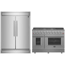 Forno 2-Piece Appliance Package - 48-Inch Gas Range and 60-Inch Built-In Refrigerator in Stainless Steel (FBDL-018-03CAUS)