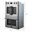 Forno 3-Piece Appliance Package - 48-Inch Spezia Gas Rangetop, French Door Double Wall Oven & Microwave Oven in Stainless Steel