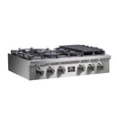 Forno 3-Piece Appliance Package - 36-Inch Spezia Gas Rangetop, French Door Wall Oven & Microwave Oven in Stainless Steel