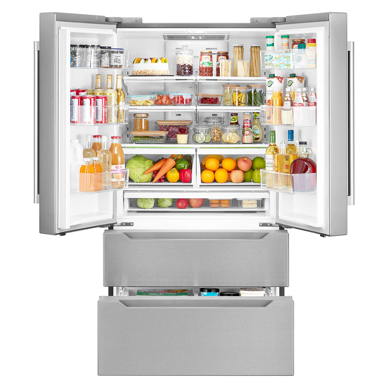 Cosmo 4-Piece Appliance Package - 30-Inch Gas Range, Wall Mount Range Hood, Dishwasher and Refrigerator (COS-4PKG-253)