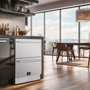 Forno 2 - Piece Appliance Package - 24-Inch Built-In Indoor/Outdoor Drawer Freezer and 24-Inch Drawer Refrigerator in Stainless Steel
