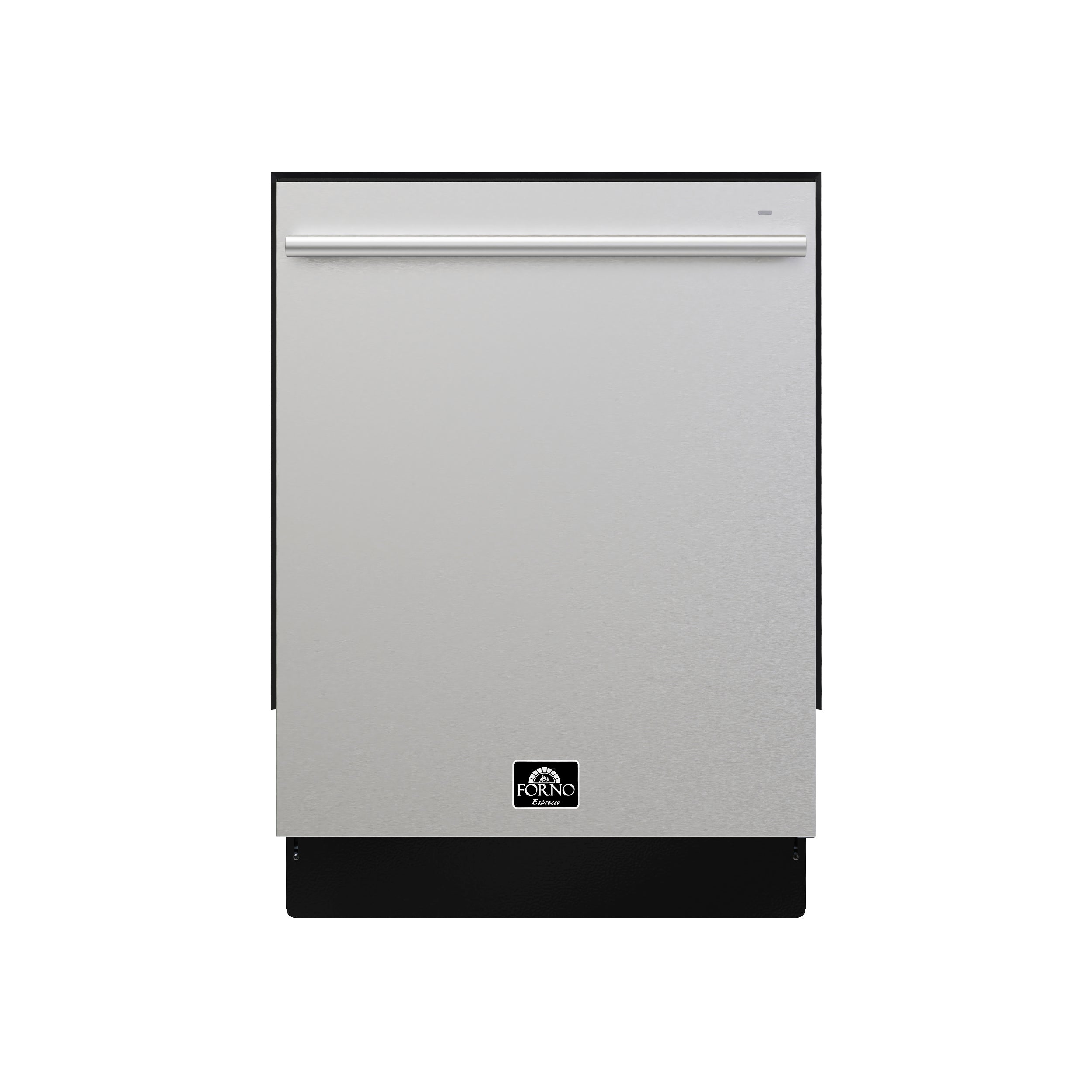 Stainless steel built-in dishwasher with top control panel and front access door