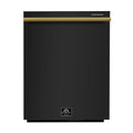 Forno Espresso Pozzo 24-Inch Built-In Tall Tub Top Control Dishwasher, 49 dBA, in Black with Antique Brass Trim (FDWBI8067-24BLK)
