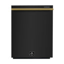 Forno Espresso Pozzo 24-Inch Built-In Tall Tub Top Control Dishwasher, 49 dBA, in Black with Antique Brass Handle (FDWBI8067-24BLK)