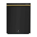 Forno 3-Piece Appliance Package - 30-Inch Leonardo Espresso Electric Range, Refrigerator, & Dishwasher in Black with Antique Brass Handle (FBDL-007-02US)