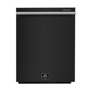 Forno Espresso 4-Piece Appliance Package - 30-Inch Electric Range, Under Cabinet Range Hood, Refrigerator with Water Dispenser and Dishwasher in Black with Stainless Steel Trim