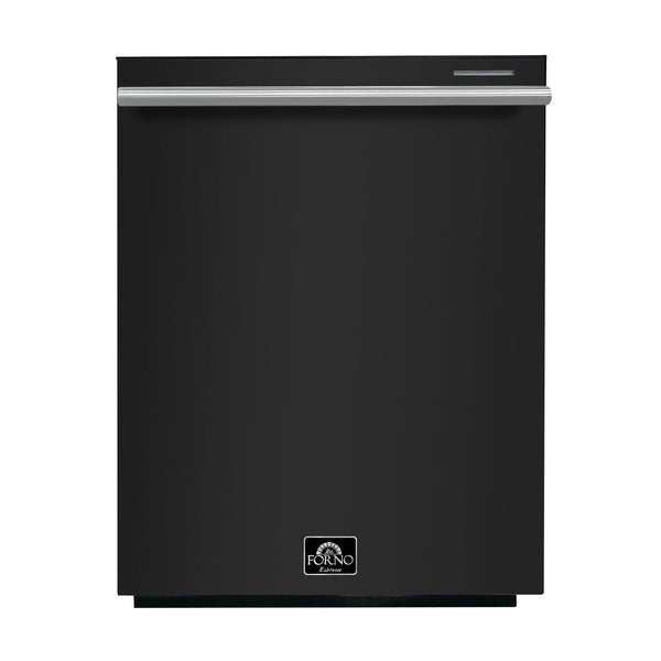 Forno Espresso Pozzo 24-Inch Built-In Tall Tub Top Control Dishwasher, 49 dBA, in Black with Stainless Steel Handle (FDWBI8067-24BLK)