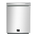 Forno 5-Piece Appliance Package - 36-Inch Gas Range, 60-Inch Pro-Style Refrigerator, Wall Mount Hood with Backsplash, 24-Inch Microwave Oven, & 3-Rack Dishwasher in Stainless Steel