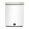 Forno Espresso Pozzo 24-Inch Built-In Tall Tub Top Control Dishwasher, 49 dBA, in White with Antique Brass Trim (FDWBI8067-24WHT)