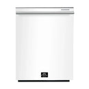 Forno 5-Piece Appliance Package - 30-Inch Gas Range, Under Cabinet Range Hood, Refrigerator wth Water Dspenser, Dishwasher, and 30-Inch Microwave Drawer in White with Stainless Steel Trim