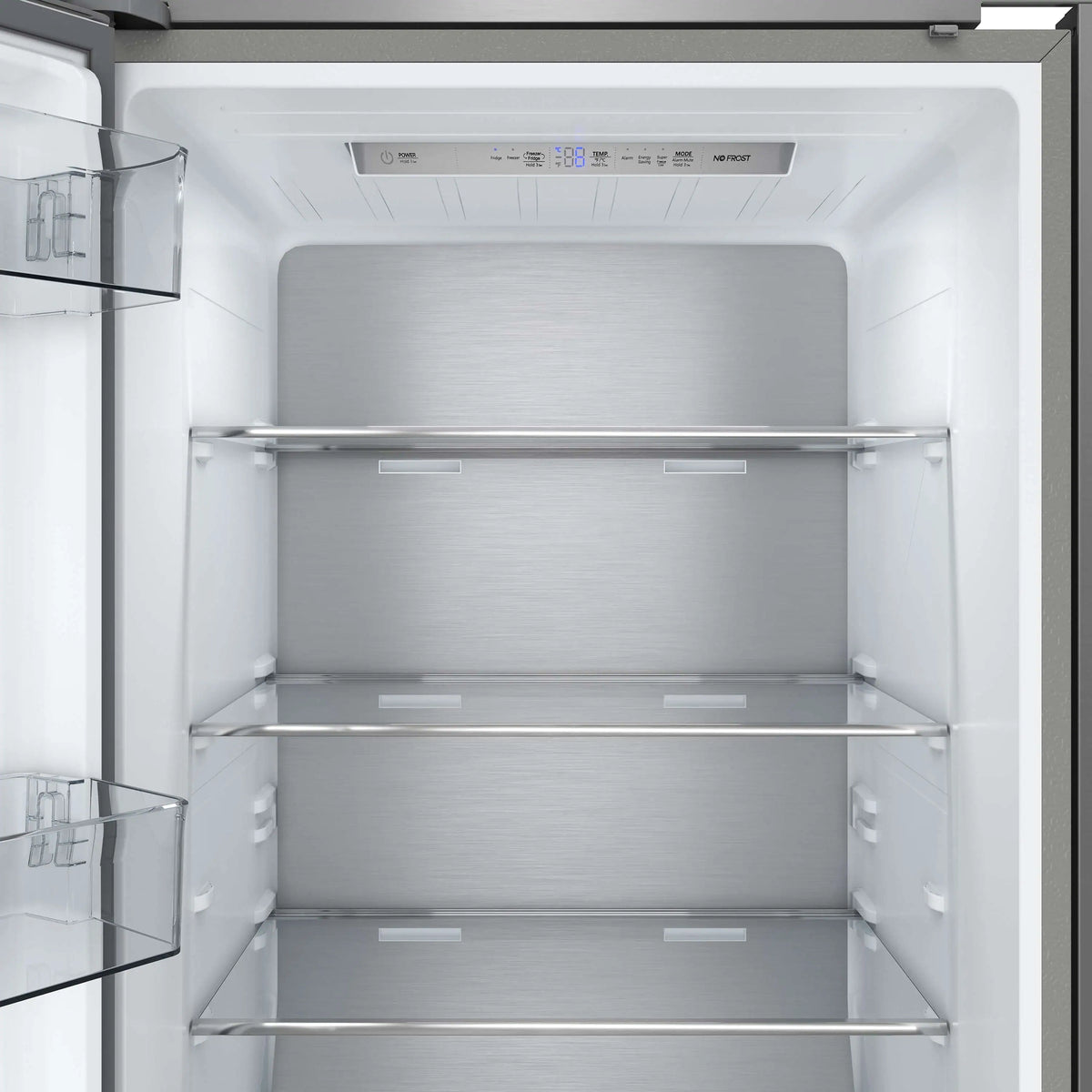 Forno Maderno built-in refrigerator interior with three adjustable shelves