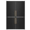 Forno Custodia 48-Inch Bottom Freezer Refrigerator with 20.6 Cu. Ft. Total No frost, Fast Cool & Fast Freeze in Black with Antique Brass Handles (FFFFD1766-48BLK)