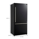 Forno Espresso 2-Piece Appliance Package - 30-Inch Electric Range with 5.0 Cu.Ft. Electric Oven and Refrigerator in Black with Antique Brass Trim (FBDL-003-02US)
