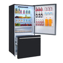 Forno Milano Espresso Package - 62-Inch, 34.4 cu. ft. Refrigerators with Bottom Freezers in Black with Antique Brass Handle (FFFFD1787-60BLK)