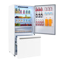 Forno 2-Piece Appliance Package - 30-Inch Induction Range and 31-Inch Refrigerator, Right Hinge in White with Antique Brass Handle (FBDL-015-06CAUS)