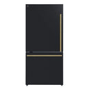 Forno 2-Piece Appliance Package - 30-Inch Electric Range and 31-Inch Refrigerator in Black with Antique Brass Handle (FBDL-003-12US)