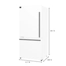 Forno Milano Espresso Package - 62-Inch, 34.4 cu. ft. Refrigerators with Bottom Freezers in White with Antique Brass Handle (FFFFD1787-60WHT)