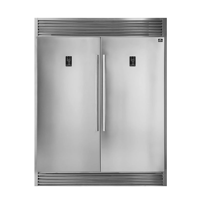 Forno Rizzuto 60-Inch 27.6 Cu. Ft. Built-In Convertible Refrigerator and Freezer in Stainless Steel with Grille Trim (FFFFD1933-60S)