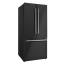 Forno Espresso Gallipoli 30-inch 17.5 cu. ft. French Door Refrigerator with Ice Maker in Black with Stainless Steel Handle (FFFFD1974-31BLK)