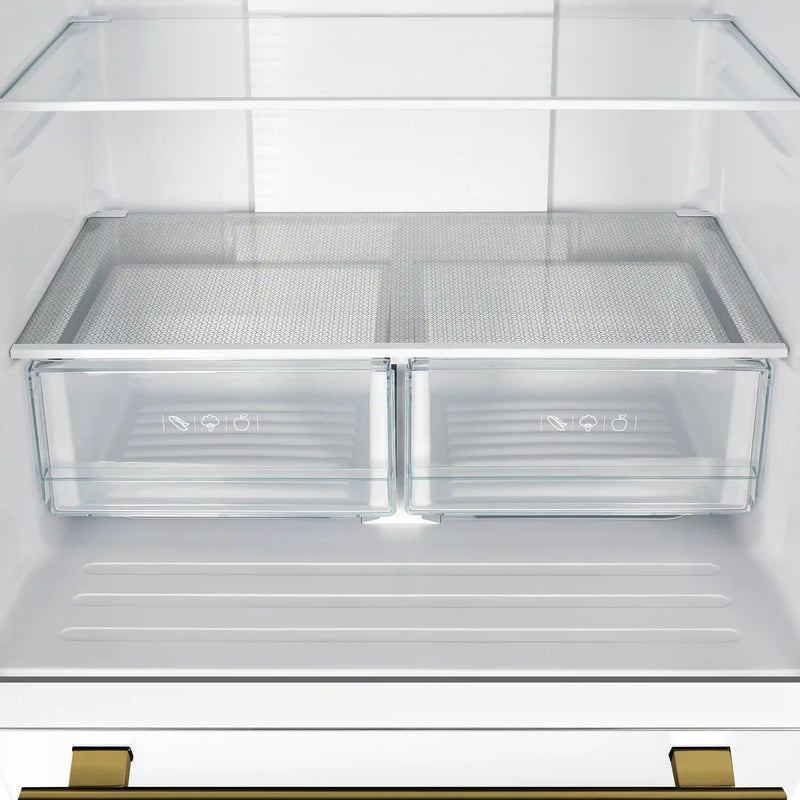 Forno 2-Piece Appliance Package - 30-Inch Induction Range and 30-Inch French Door Refrigerator in White with Antique Brass Handle (FBDL-015-10CAUS)