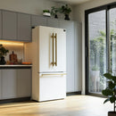 Forno 2-Piece Appliance Package - 30-Inch Induction Range and 30-Inch French Door Refrigerator in White with Antique Brass Handle (FBDL-015-10CAUS)