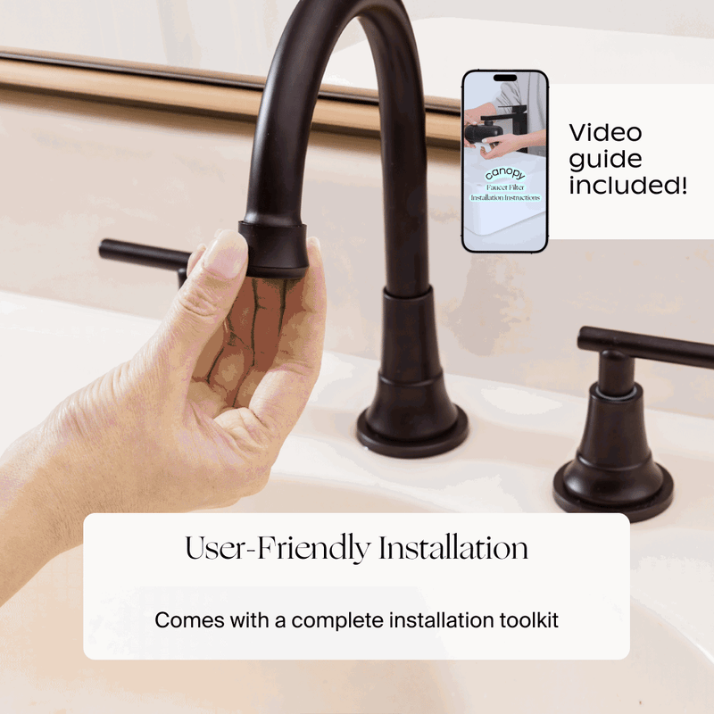 Canopy Faucet Filter with Micro Mesh and Activated Carbon Block