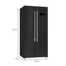 Forno Espresso 3-Piece Appliance Package - 30-Inch Electric Range with 5.0 Cu.Ft. Electric Oven, Built-In Refrigerator, and Under Cabinet Range Hood in Black with Antique Brass Trim